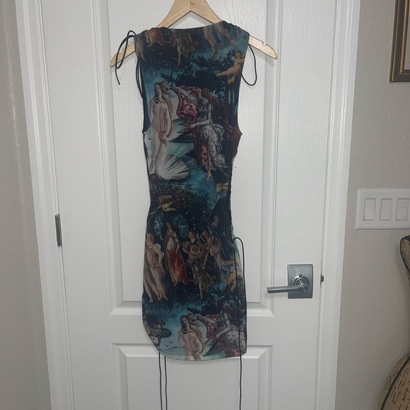 h:ours Dion Mini Dress Multi Renaissance $198Artistic Print Sleeveless Dress XS - Picture 6 of 10